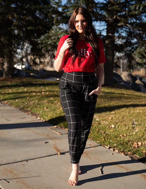 SA Exclusive Black Windowpane Harem Pocket Pants