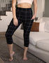SA Exclusive Black Windowpane Capri Pocket Leggings