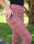 SA Exclusive Brown Windowpane Pocket Leggings