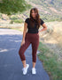 SA Exclusive Brown Solid Capri Leggings