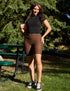 SA Exclusive Brown Mini Polka Dot Biker Shorts