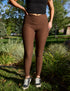SA Brown Mini Polka Dot Cross Waistband Pocket Leggings