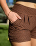 SA Exclusive Brown Mini Polka Dot Harem Shorts