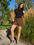 SA Exclusive Brown Mini Polka Dot Yoga Shorts