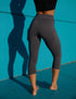 SA Exclusive Charcoal Solid Capri Pocket Leggings