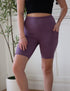 SA Exclusive Eggplant Solid Biker Shorts