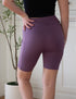 SA Exclusive Eggplant Solid Biker Shorts