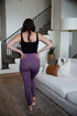 SA Eggplant Cross Waistband Pocket Leggings
