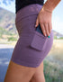 SA Exclusive Eggplant Solid Yoga Shorts