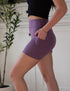 SA Exclusive Eggplant Solid Yoga Shorts