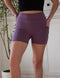 SA Exclusive Eggplant Solid Yoga Shorts