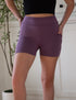 SA Exclusive Eggplant Solid Yoga Shorts