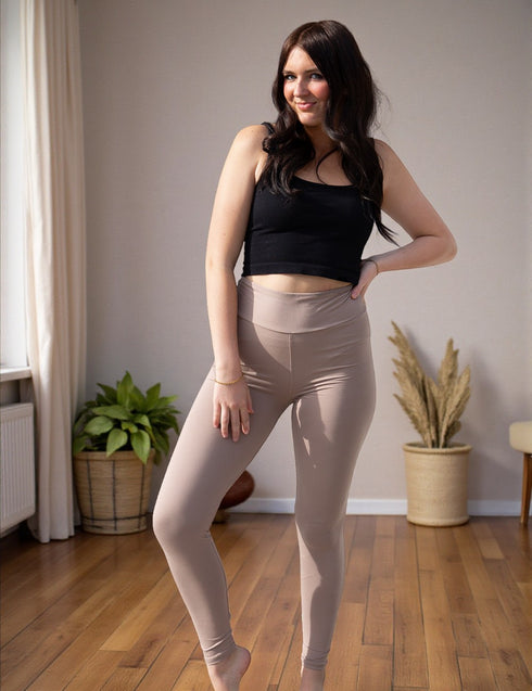 SA Exclusive Taupe Solid Leggings