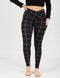SA Black Windowpane Cross Waistband Pocket Leggings