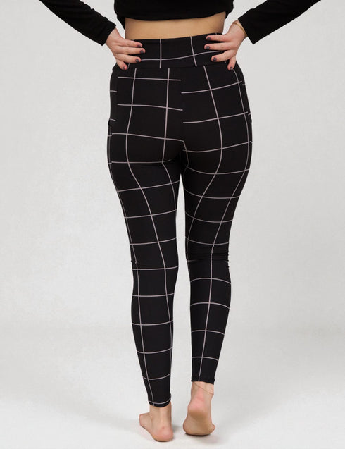 SA Exclusive Black Windowpane Pocket Leggings