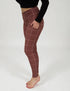 SA Brown Windowpane Cross Waistband Pocket Leggings