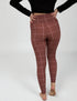 SA Brown Windowpane Cross Waistband Pocket Leggings