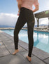 SA Black Cross Waistband Pocket Leggings