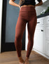 SA Exclusive Brown Pocket Solid Leggings