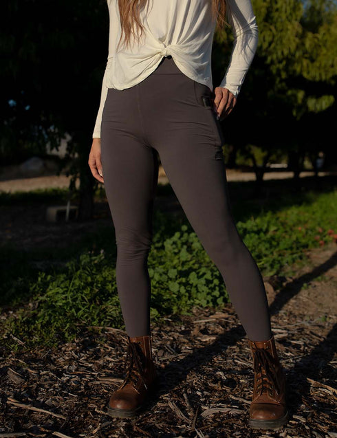 SA Exclusive Charcoal Pocket Solid Leggings