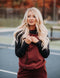 Double Hooded Burgundy and Navy Sweatshirt