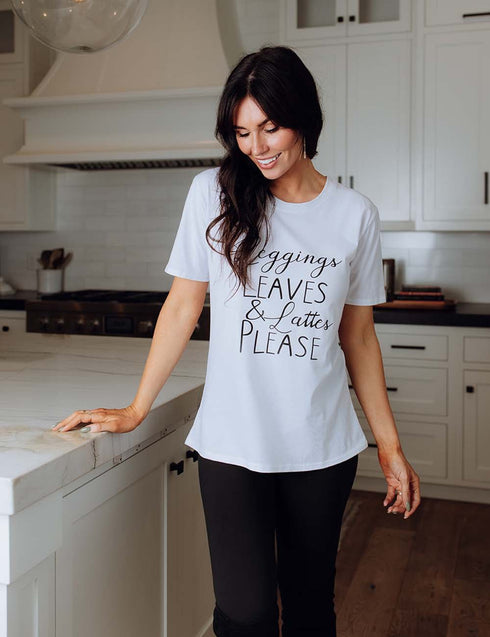 Leggings Leaves & Latte Please Graphic Tee