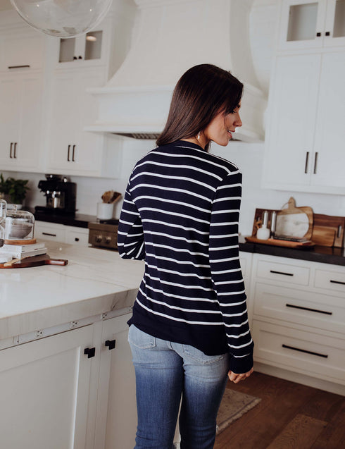 Let's Get Started Stripe Cardigan