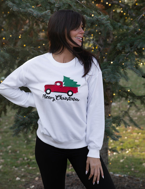 Truckin' Along Merry Christmas Sweatshirt
