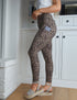 SA Sassy Tan Leopard Cross Waistband Pocket Leggings