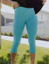 SA Exclusive Aqua Solid Capri Pocket Leggings