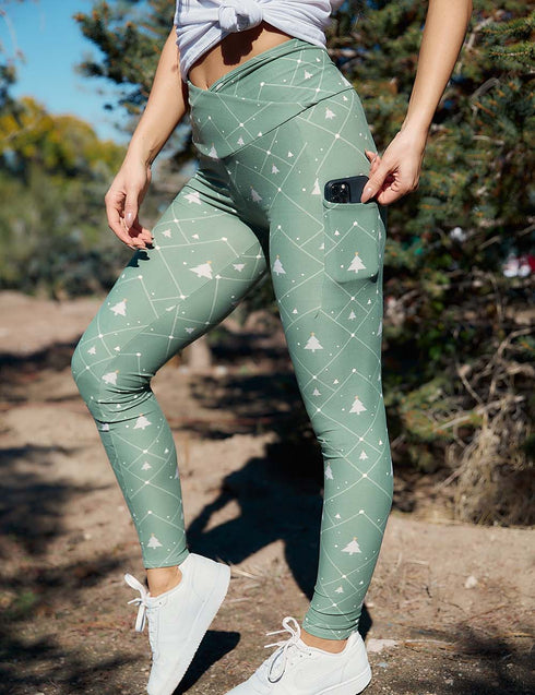 SA Woodland Wonderland Cross Waistband Pocket Leggings