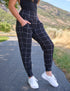 SA Exclusive Black Windowpane Harem Pocket Pants