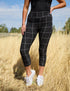 SA Exclusive Black Windowpane Capri Leggings