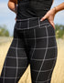 SA Exclusive Black Windowpane Capri Leggings