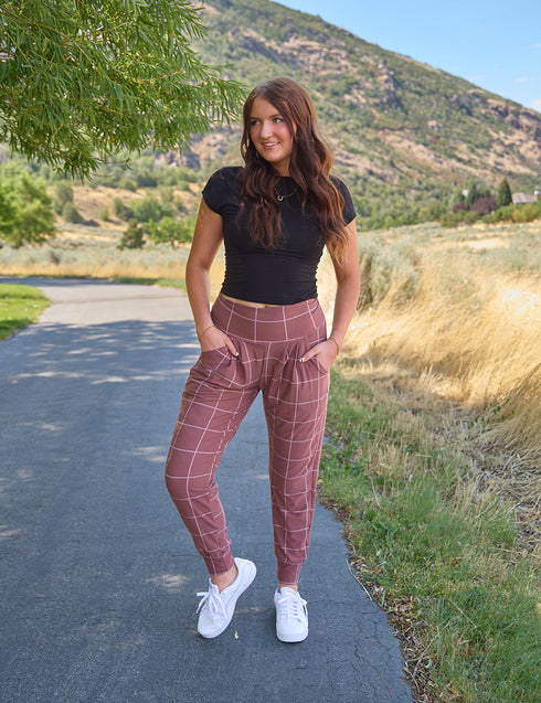 SA Exclusive Brown Windowpane Harem Pocket Pants