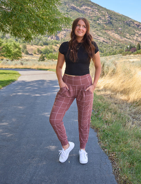 SA Exclusive Brown Windowpane Harem Pocket Pants
