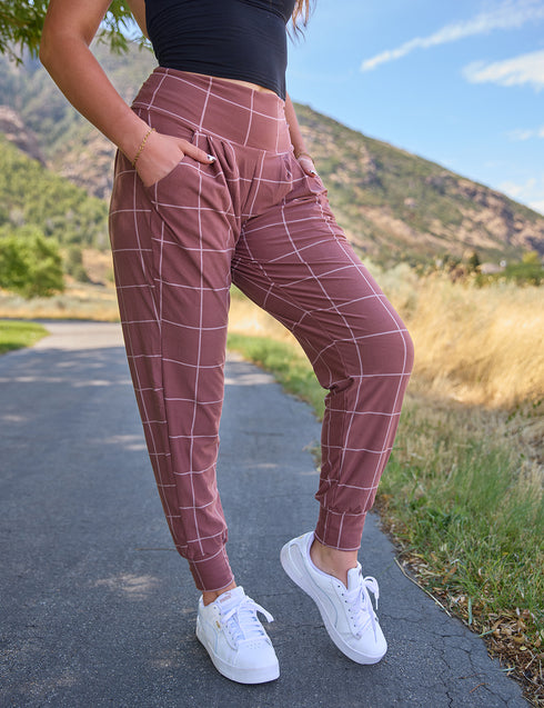 SA Exclusive Brown Windowpane Harem Pocket Pants
