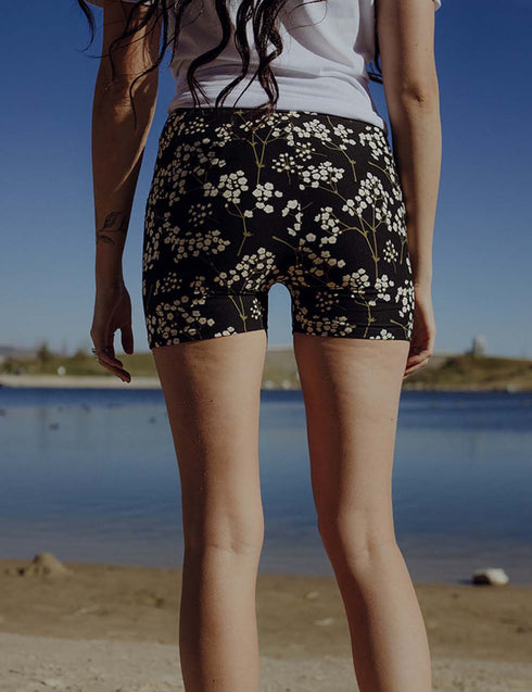 SA Exclusive Black Blossom Yoga Shorts