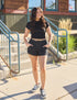 SA Exclusive Black Mini Polka Dot Harem Shorts