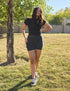 SA Exclusive Black Mini Polka Dot Yoga Shorts