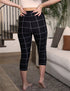 SA Exclusive Black Windowpane Capri Leggings