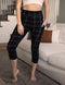 SA Exclusive Black Windowpane Capri Pocket Leggings