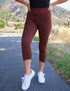 SA Exclusive Brown Solid Capri Leggings