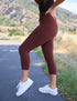 SA Exclusive Brown Solid Capri Leggings