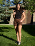 SA Exclusive Brown Mini Polka Dot Harem Shorts