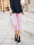 SA Exclusive Dusty Rose Solid Capri Leggings