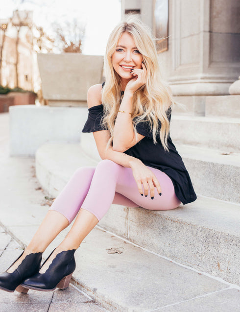 SA Exclusive Dusty Rose Solid Capri Leggings