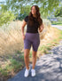 SA Exclusive Eggplant Solid Biker Shorts