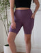 SA Exclusive Eggplant Solid Biker Shorts