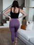 SA Exclusive Eggplant Solid Capri Leggings